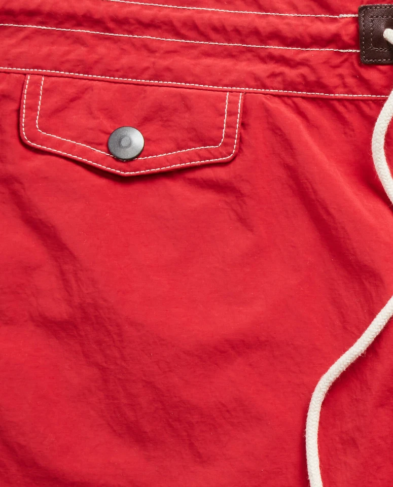 Ralph Lauren RRL 红色斜纹泳裤 抽绳板短裤 全新 — 第 3/3 张图片