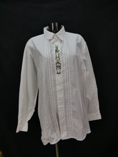 Camicia tradizionale taglia L Isar costume tradizionale bianco pescatore anatra ricamo camicia TH1423 - Foto 1 di 3