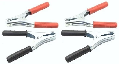 4 PINZE PER CAVI BATTERIA CAMION E TRATTORI 220 mm 500A 2 COPPIE ROSSE E NERE
