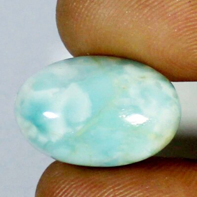 100% Natural Larimar 20.80 Ct Sky Blue Larimar Oval Cabochon