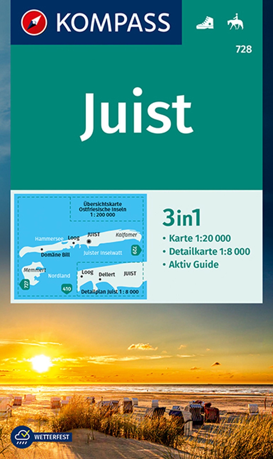 Thumbnail - Kompass-karten Gmbh | Kompass Wanderkarte 728 Insel Juist 1:20.000 |