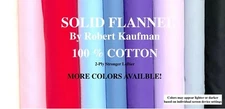 Robert Kaufman's FLANNEL SOLID COLOR Fabric 100% Cotton 2 Ply Loftier