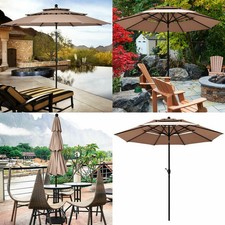 10 3 Tier Patio Umbrella Aluminum Sunshade Shelter Double Vented For Sale Online
