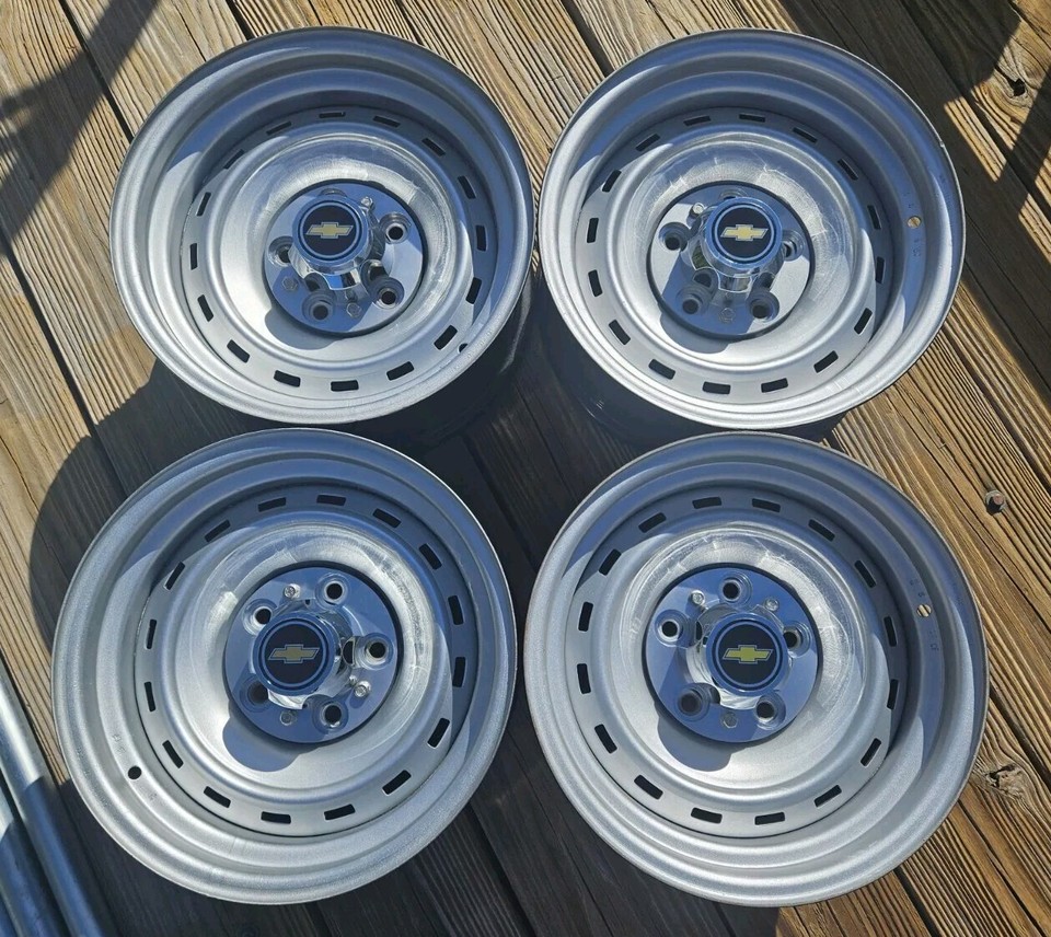 🔥🔥Set/4 Chevy 15 x7 C10 Silverado Rally Rims Wheels Truck Square Body ...