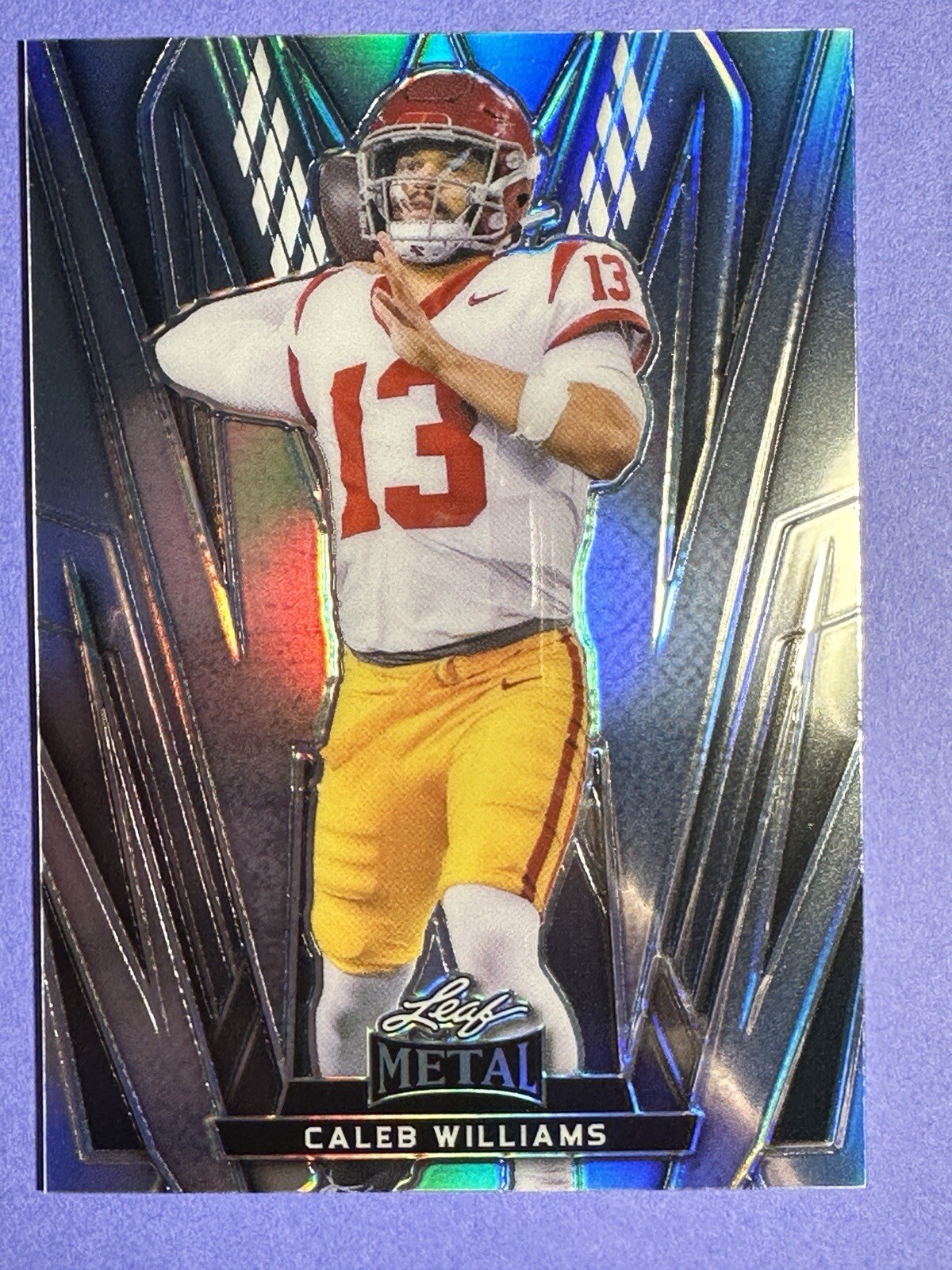 2024 Leaf Metal Caleb Williams #19 Silver Prismatic USC Trojans SSP RC Bears
