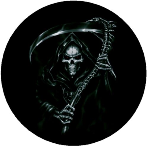 Grim Reaper Skull Mythical Drink Coasters Polyester Top Rubber Bottom Set of 4 - Zdjęcie 1 z 2