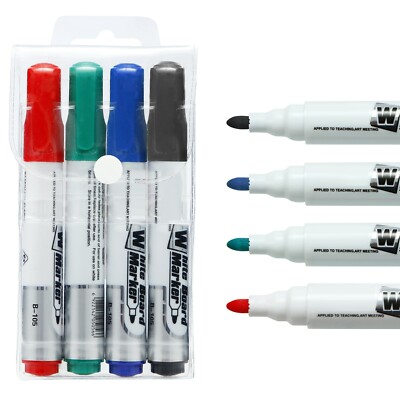 4 Whiteboard Marker verschiedene Farben Stifte Stift trocken Radierer leicht abwischbar Whiteboard