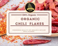 3.6 Oz / 100g Organic Dried RED Chili pepper Flakes Crushed Premium Quality
