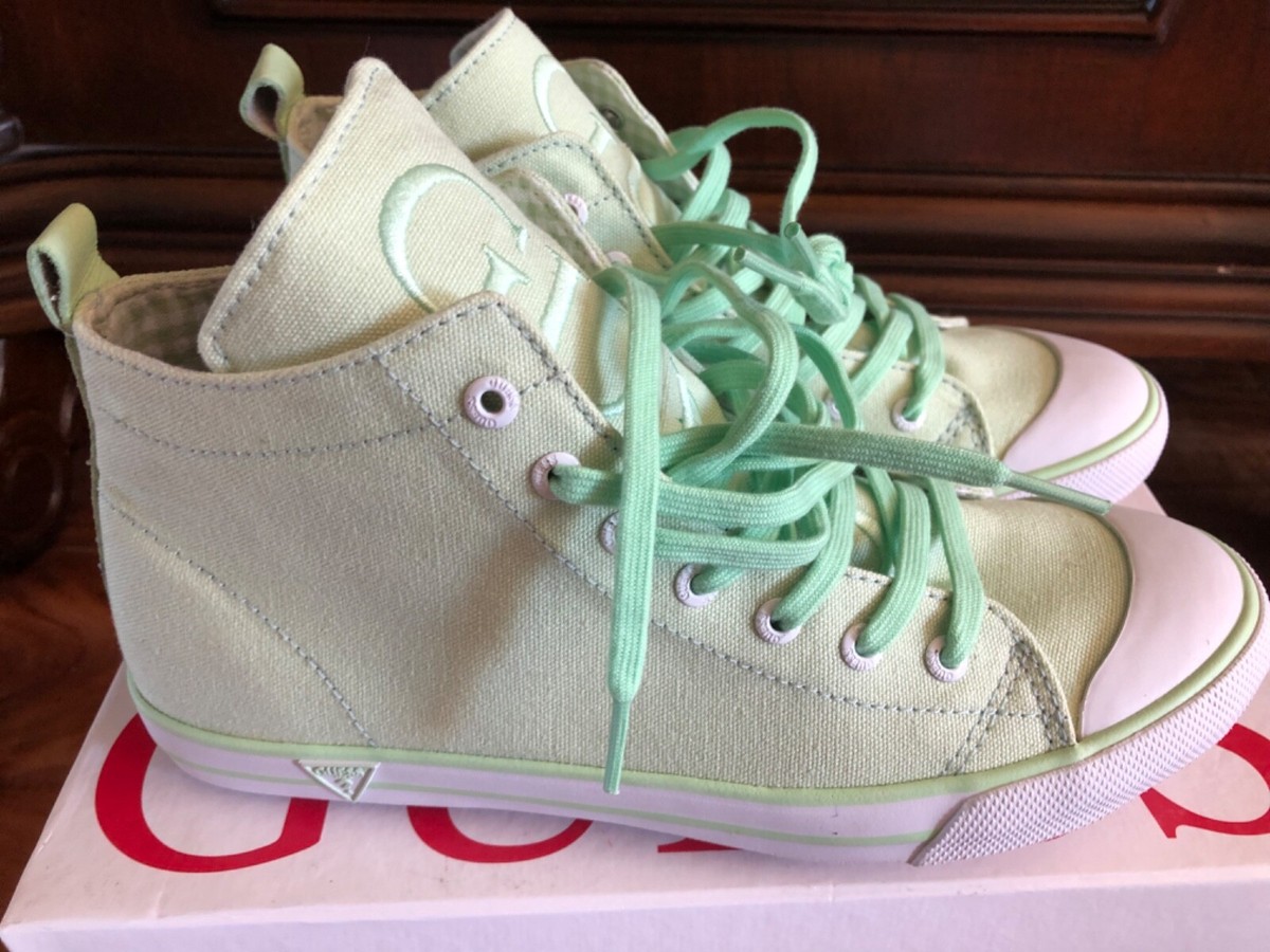 Guess Shoes Sneakers Womens High Tops Pistachio Green Size 8