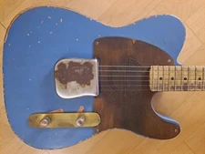 Aged Blue Hand-built Esquire Electric  by Mudbone Guitars