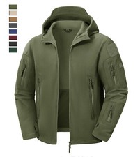 Mens Winter Fleece Jackets Zip Up Outdoor Warm Training Work Hiking Hooded Coats