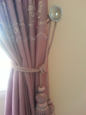 Decor Hardware Vintage Rosette Chrome Curtain Tie Backs – Set Of 2, Silver, Retro Style