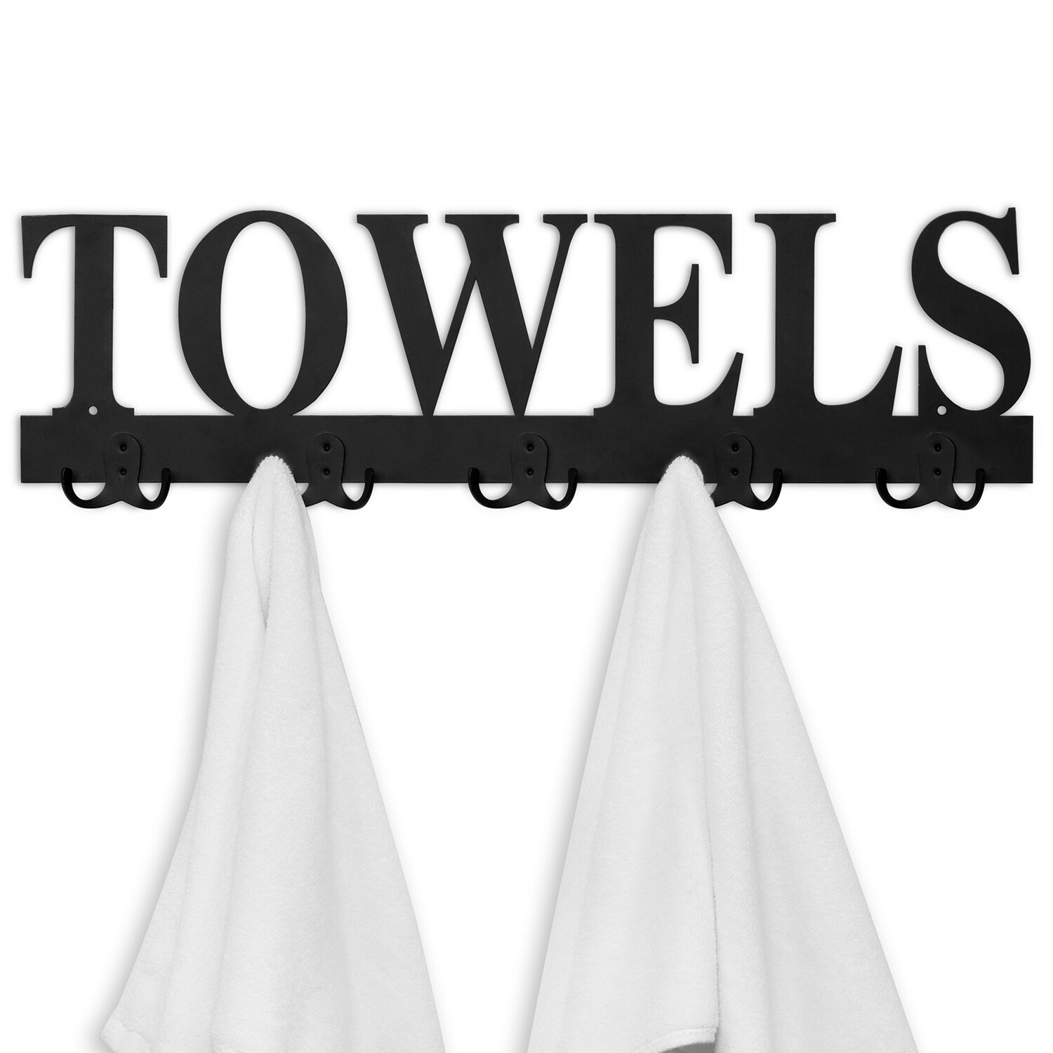 Metal Towels Design Wall Mounted 5 Dual-Hook Towel Hanger Rack for Bathroom