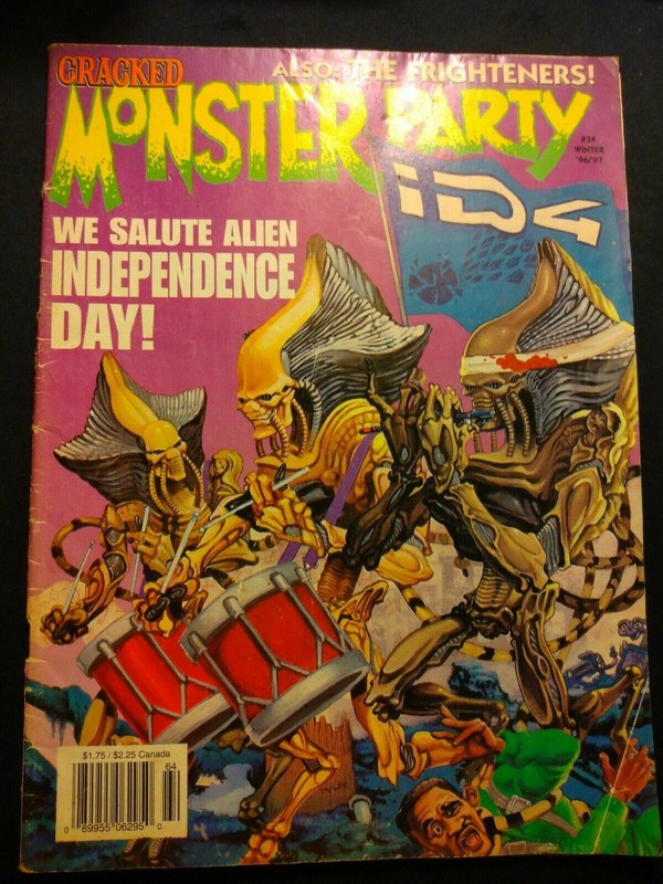 CRACKED MAGAZINE MONSTER PARTY # 34~INDEPENDENCE DAY~~ WINTER 96-97 ~MAD~SCARCE!