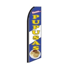 Pupusas Swooper Flutter Feather Flag  3ft W x 11.5ft Tall