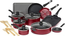 Ecolution Easy Clean Ceramic Nonstick Cookware Set Kitchen Pots & Pans Set 26-Pc