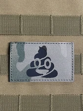 IR Mr. Poo emoji multicam Funny Humor Tactical patch with hook loop backing