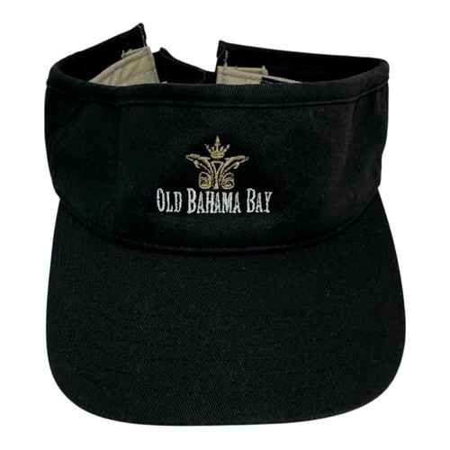 Old Bahama Bay Men Cotton Visor Black Embroidered Ahead Vintage Hat Adjustable