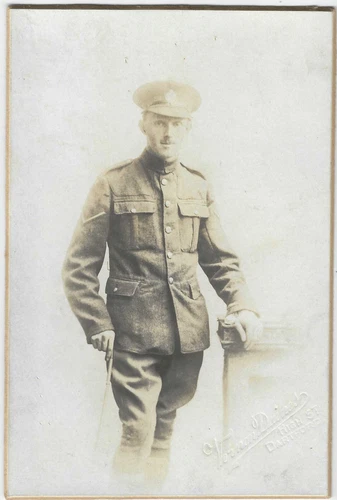 WW1 LANCE CORPORAL IN UNIFORM, DARTFORD ( RP SEPIA IMAGE ON CARD c1916