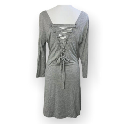 Cable & Gauge Grey Lace Up Back Knit Dress Casual Large NWT Transition | eBay Cable & Gauge Grey Lace Up Back Knit Dress Casual Large NWT Transition | eBay