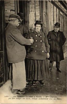 Old postcard AK PARIS Les Femmes Cocher. Mrs. Charnier with a Bistro (679893)
