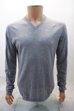 Ted Baker Mens Wool Blend V Neck Jumper Sweater Size 4 Medium M Grey Long Sleeve