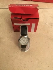 Timex Classic Black Leather Watch 