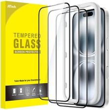Full Coverage Screen Protector for iPhone 16/16 Plus/16 Pro/16 Pro Max, 3-Pack