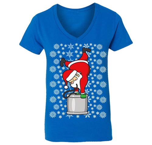 Womens Santa Keg Stand Beer Frat 