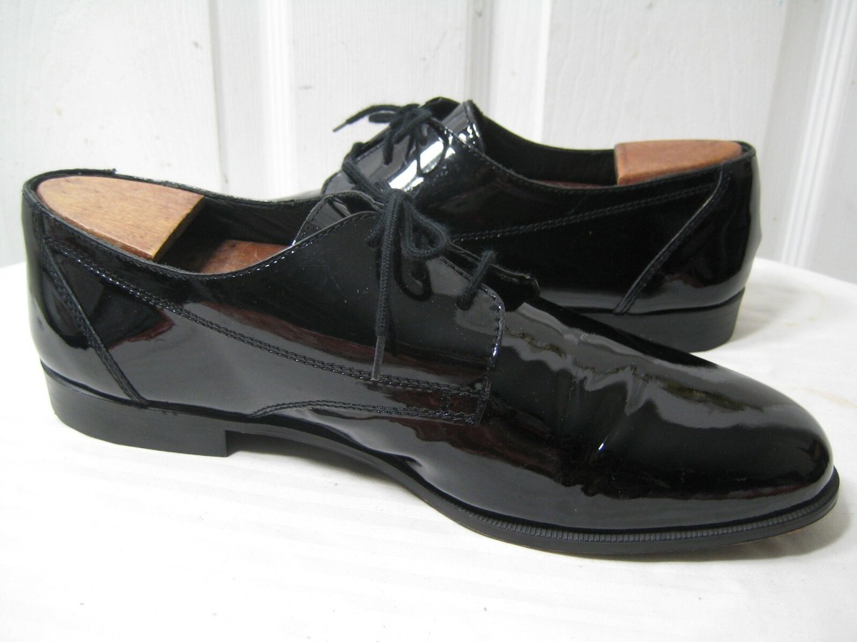 Stanley Blacker Couture Black Patent Leather Shoes Men display picture 3