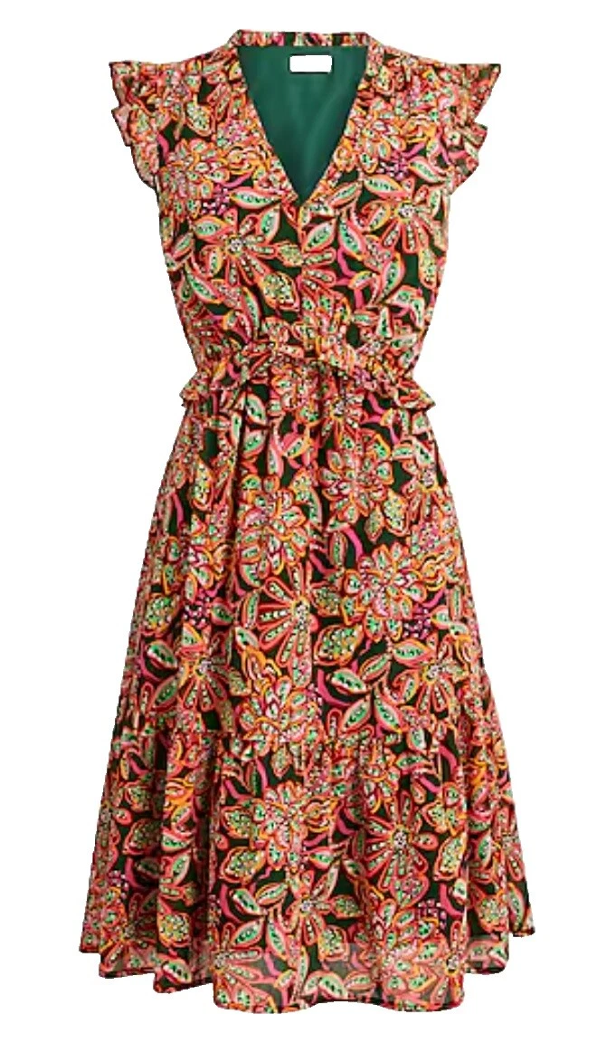 J.CREW Knee Length Short Sleeve Floral Dresses for Women