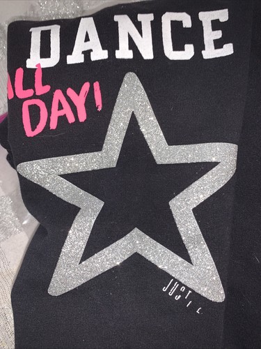 Justice Sz 8 Pink Black Dance Legging Sweatpants Guc - Picture 4 of 5
