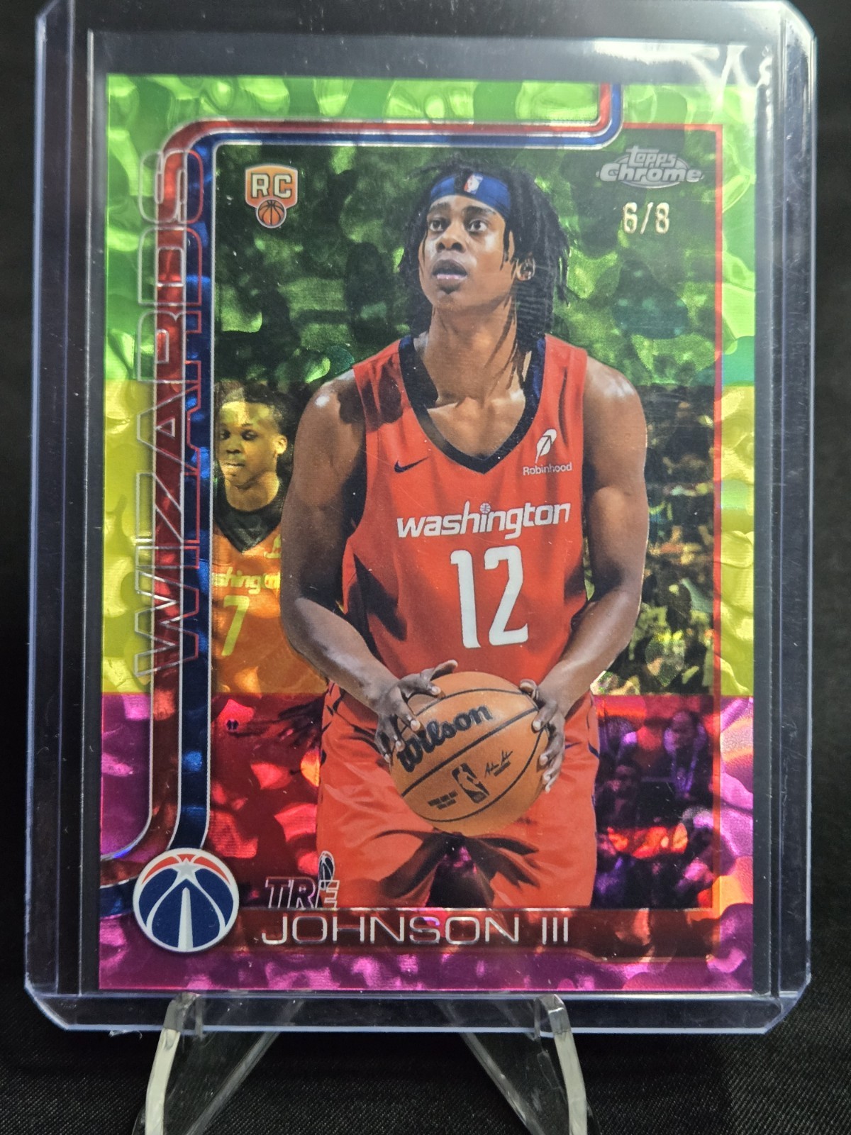 2025 Topps Chrome - Tre Johnson #256 Tri-Color 1st Day Issue Refractor /8 (RC)
