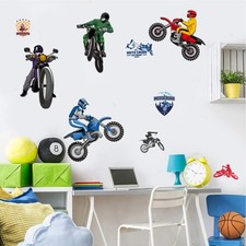 Motocross Wall Decals - Detachable Dirt Bike Stickers For Room Decoration Motocross Wall Decals - Detachable Dirt Bike Stickers For Room Decoration