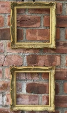 Fine Pair Of Italian Venetian Sgraffito Carved Gilded Pictures Frames C1960