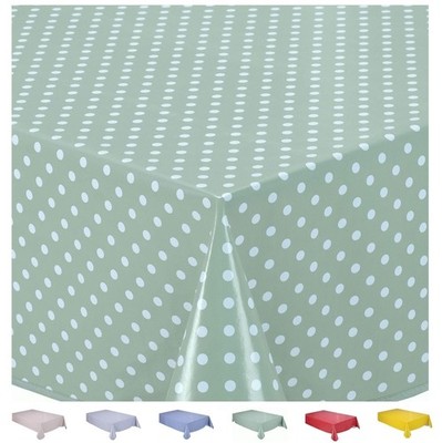 Tischdecke Canvas gewachst PVC rechteckig 140 x 180 cm kleine Erbse salbeigrün