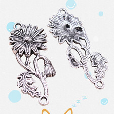 50 Pcs Tibetan Silver Flower Connectors 38x15MM Diy Jewelry Making L16042