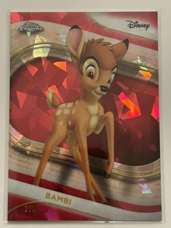 2025 Disney Topps Chrome Sapphire Bambi Red /5!! Super Clean Card!! 2/5 Bambi - Image 2 of 3