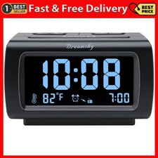 DreamSky Alarm Clock Radio for Bedroom - FM Radio Clock with Battery Backup, USB