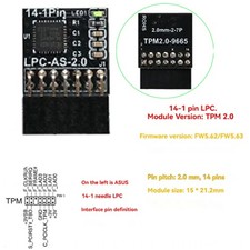 14-1 Pin TPM 2.0 Security Module   LPC Interface for ASUS Motherboard TPM module