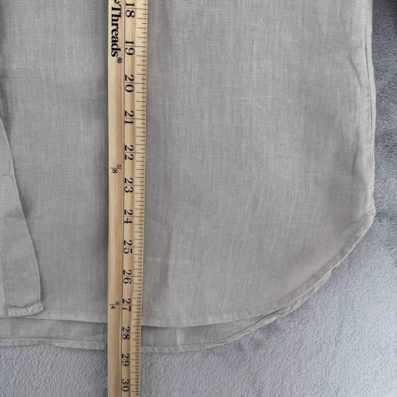 Zara Woman 100% Linen Beige Button Down Shirt Long Sleeve Pocket Top Size M thumbnail 13