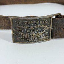 Levi's vintage belt buckle Brown embossed casual Used