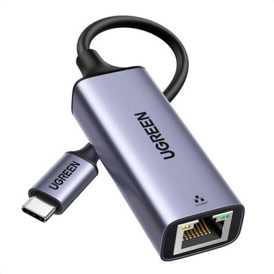 UGREEN USB C auf Ethernet Adapter, Gigabit kabelgebundenes Netzwerk 15 cm, # grau