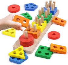 Montessori Wooden Sensory Toddler Toys: Toy for 1 Year Old Boys Girls Birthday