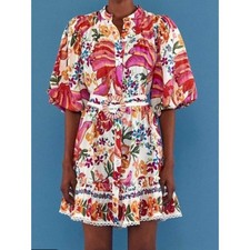 Farm Rio White Spring Bananas Mini Dress NO Belt