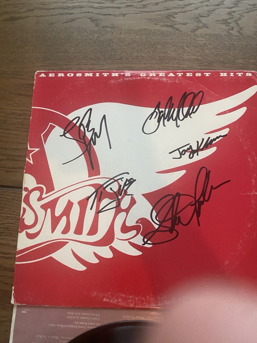 AEROSMITH X5 STEVEN TYLER JOE BRAD TOM JOEY SIGNED Vinyl GREATEST
