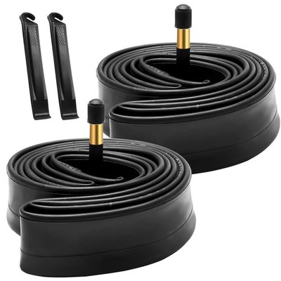 700x38c/700x40c Bike Tube 2 Pack with 2 Tire Levers AV48mm Schrader Valve Roa...