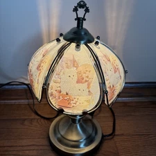 OK Lighting Cat Kittens  3 Way Touch Table Lamp 14" Sparkling Cats