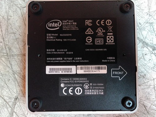 Intel NUC6i5SYK Computer Intel i5-6260U 1.8Ghz 8GB No HD No PSU - Picture 6 of 8