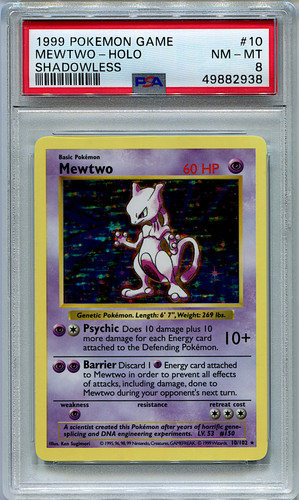 Mewtwo (Shadowless) graded PSA 8 for sale on eBay